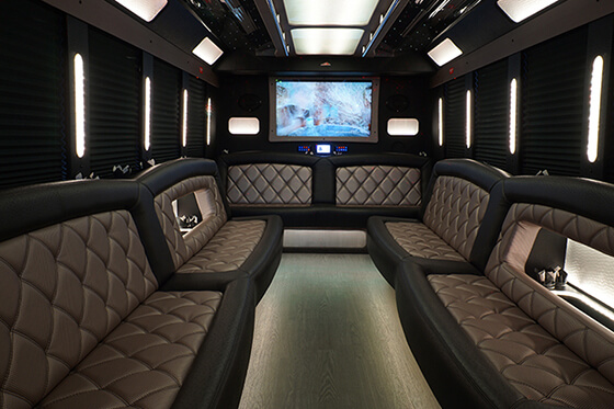 Cincinnati party bus with dance floors