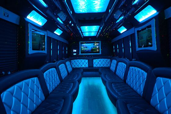 Modern party bus in Northeast Ohio