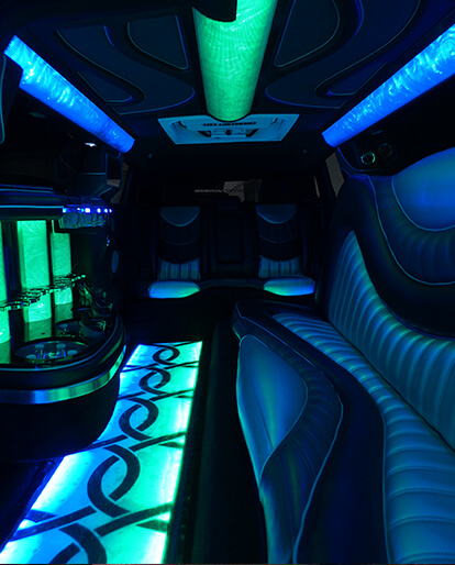 Party bus with leather seating