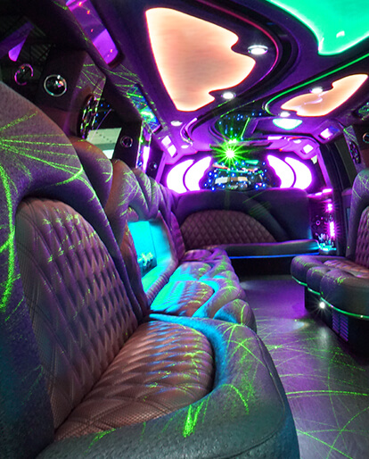 Limo bus with leather interior