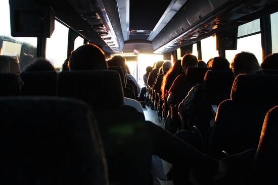 Cleveland charter bus with reclining seats