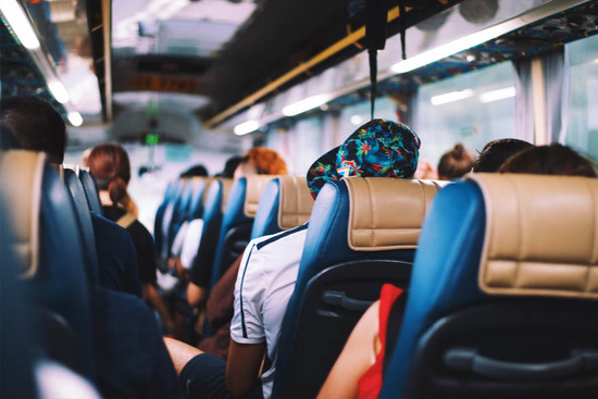Bus with power outlets
